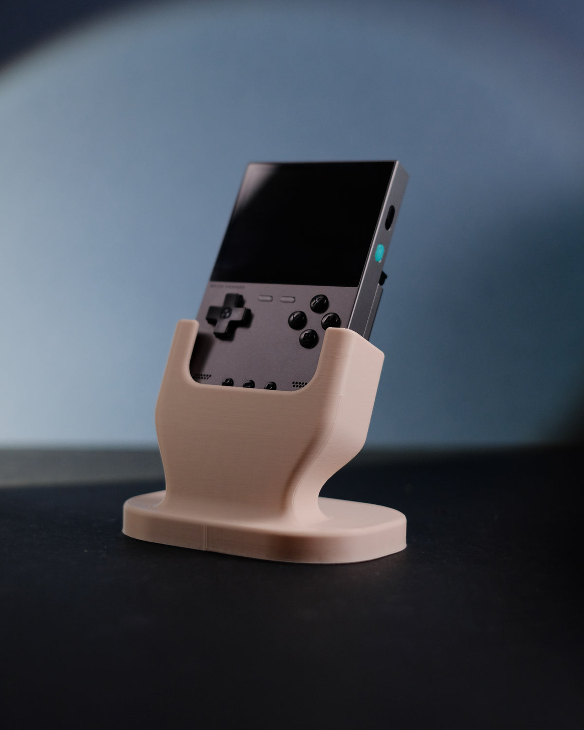 Trim UI Smart Retro Console Stand - dark background moody shot