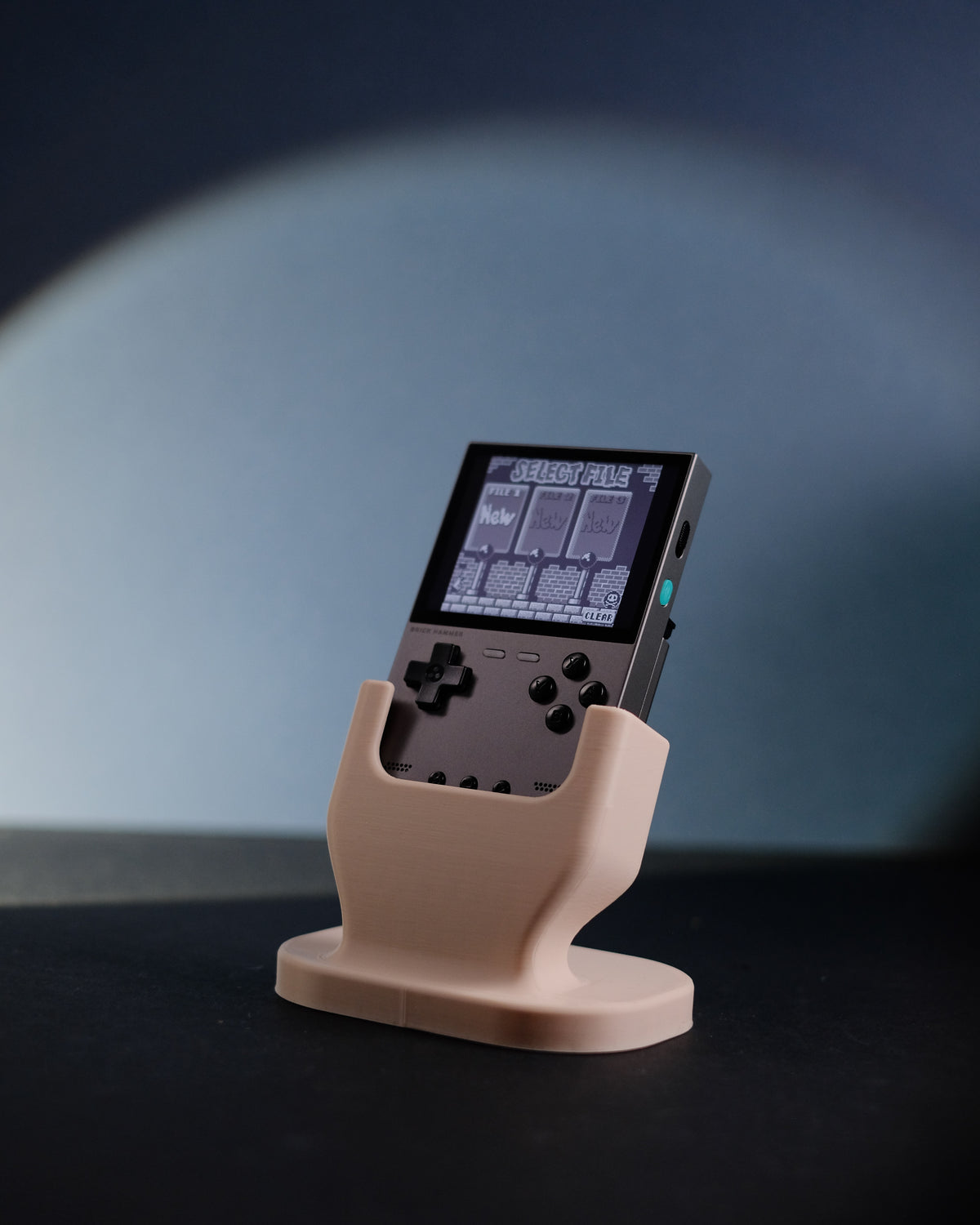 Trim UI Smart Retro Console Stand - geometric shapes editorial