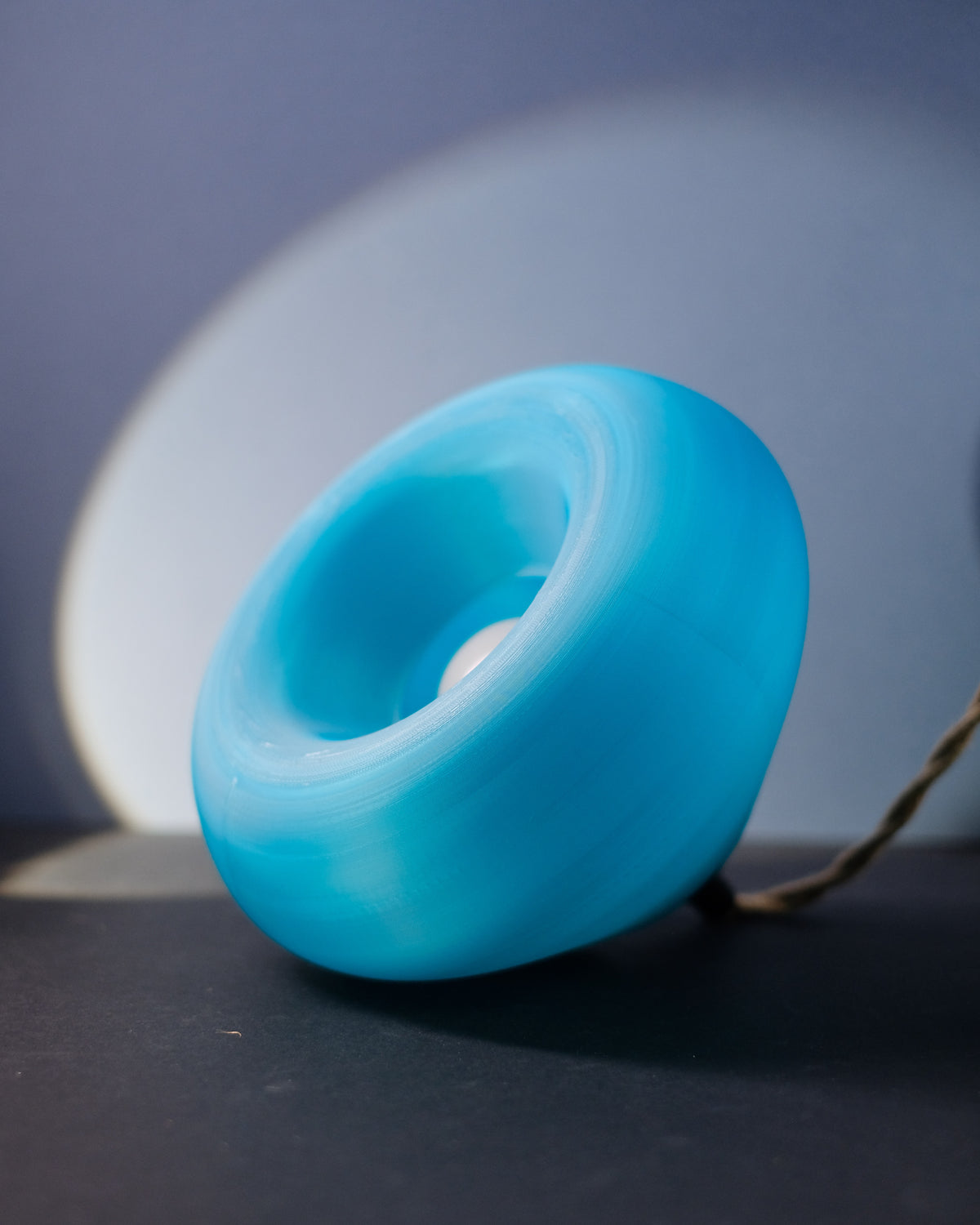 Soft Revolve Glow E27 Lampshade - top down view unlit teal