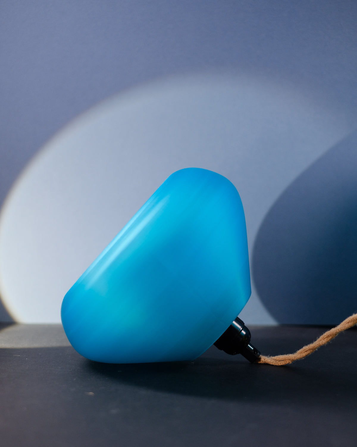 Soft Revolve Glow E27 Lampshade - angled top view unlit teal