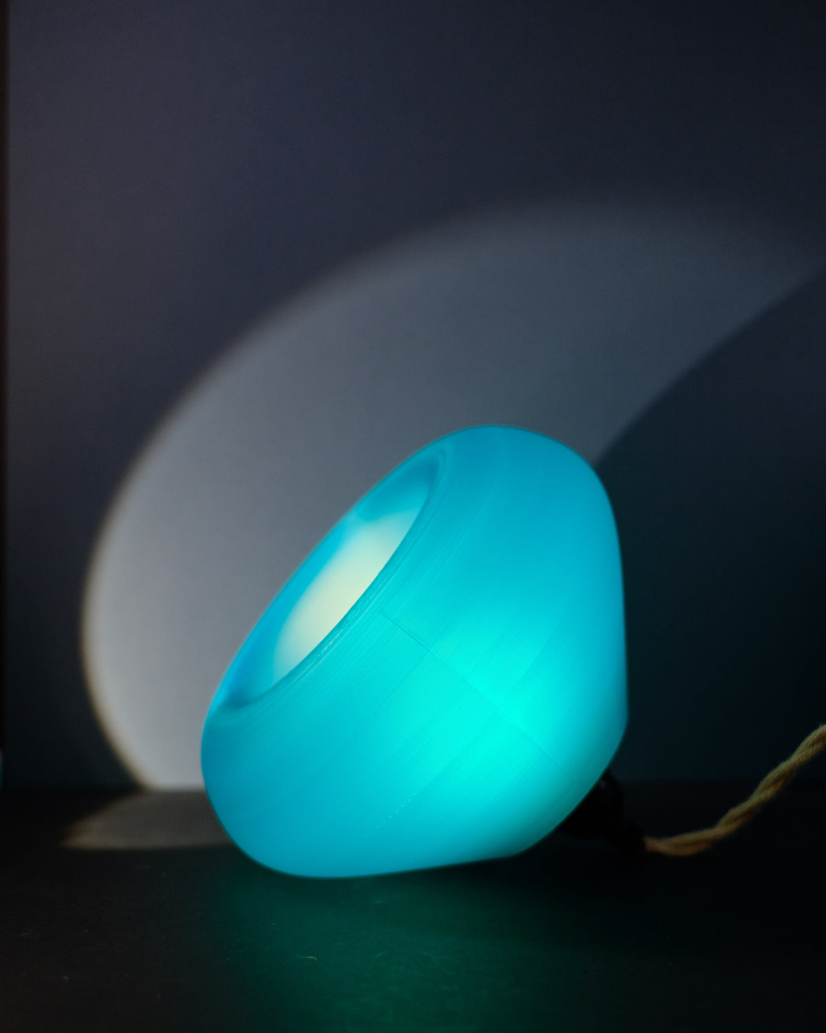 Soft Revolve Glow E27 Lampshade - hanging pendant lit teal