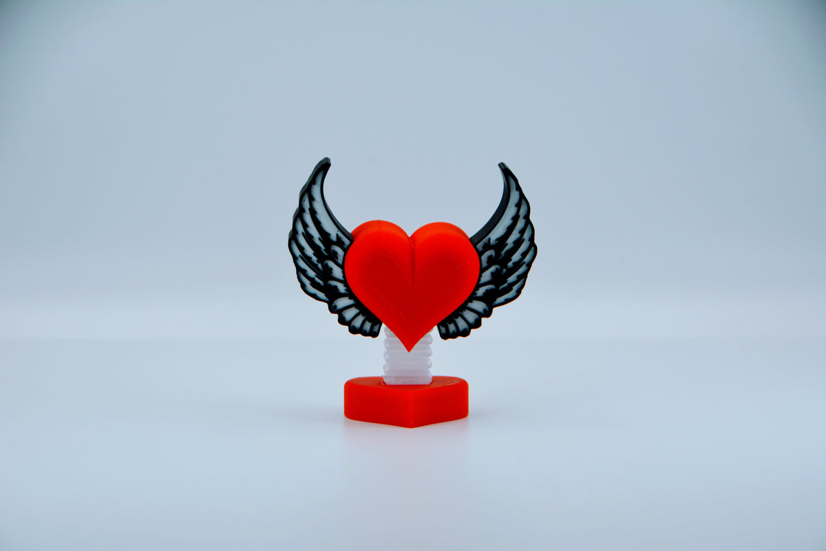 Valentine's Day Springie - winged heart front view