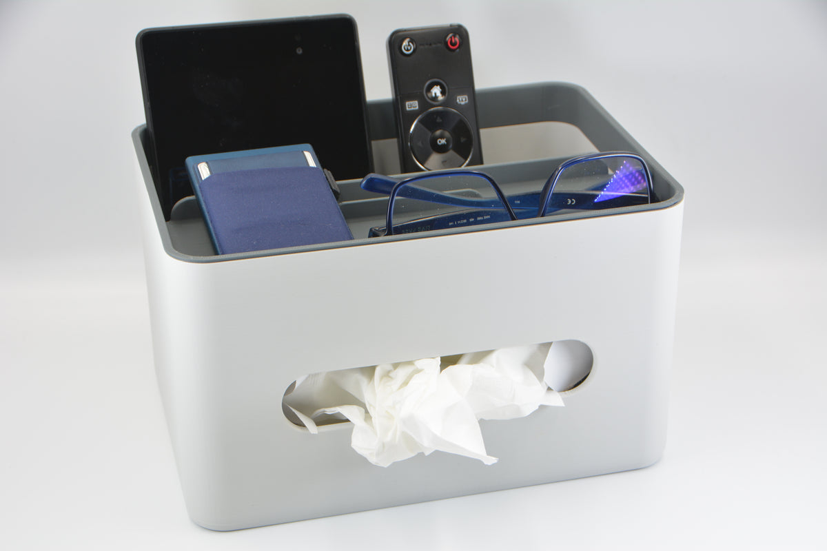 Modern Tissue Box Organiser with Storage Compartments