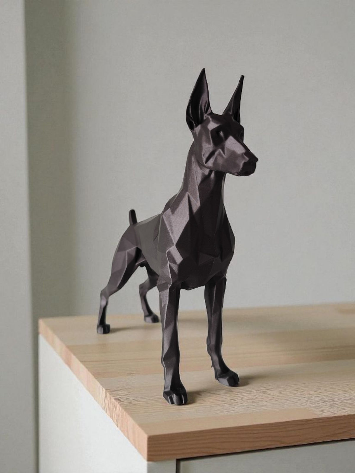 Low Poly Great Dane — Minimalist Dog Sculpture