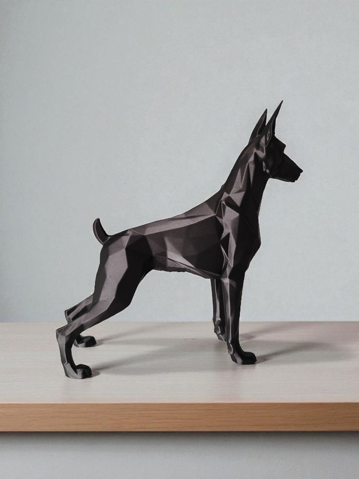 Low Poly Great Dane — Minimalist Dog Sculpture
