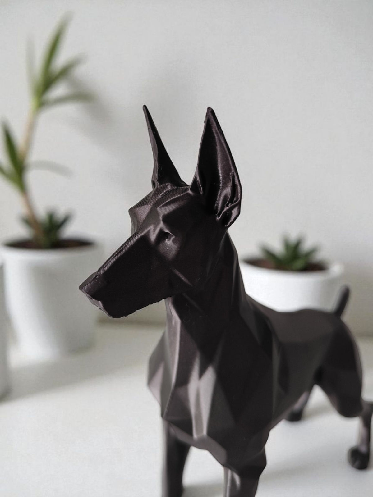 Low Poly Great Dane — Minimalist Dog Sculpture