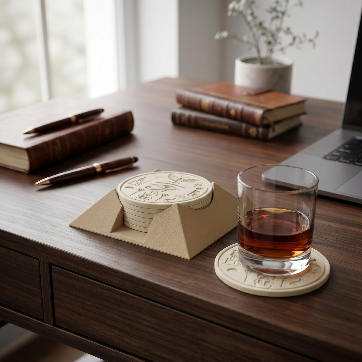 Ancient Egyptian Pyramid Coaster Set