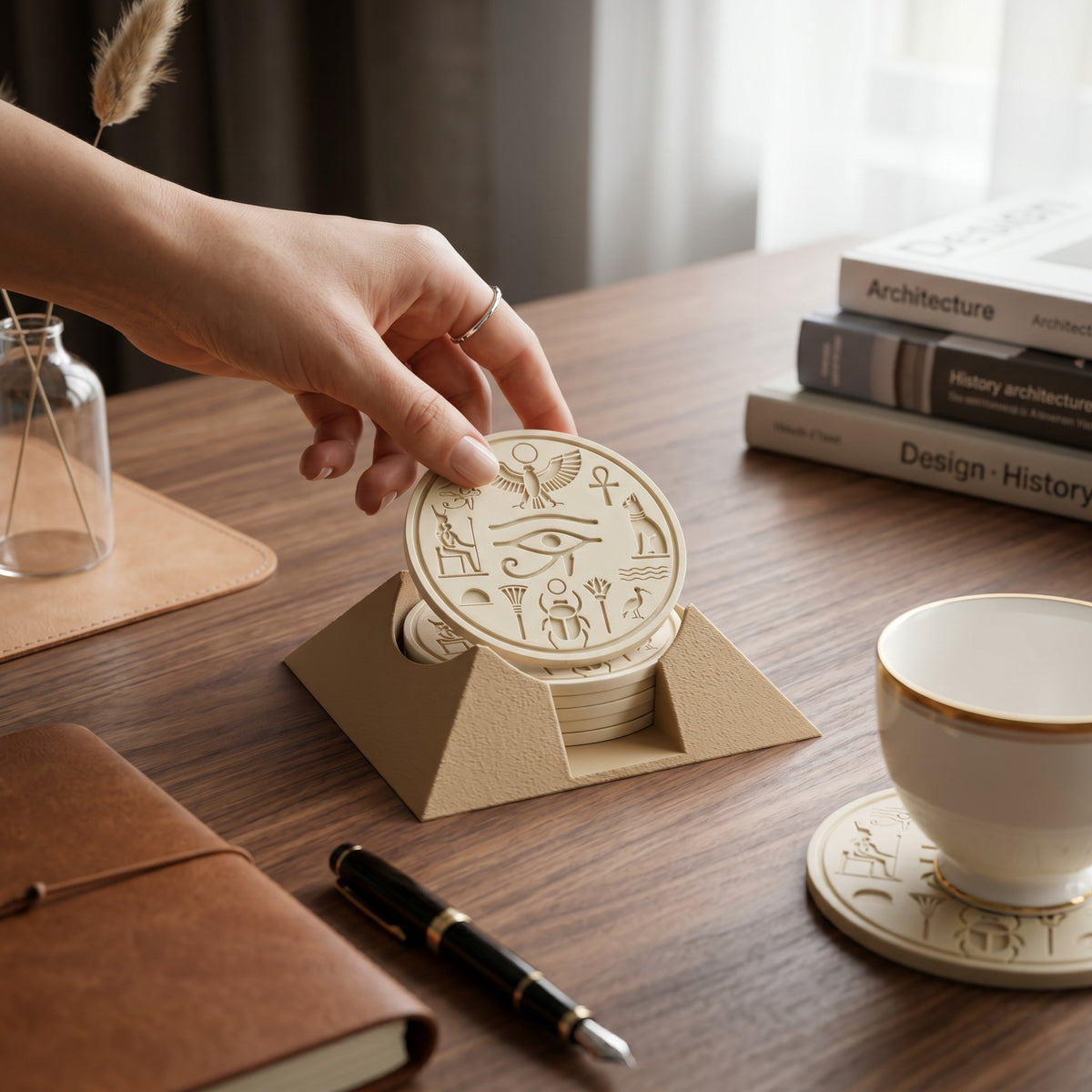 Ancient Egyptian Pyramid Coaster Set
