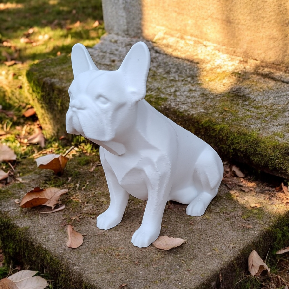 Frenchie Sculpture — Minimalist French Bulldog Statue for Modern Interiors