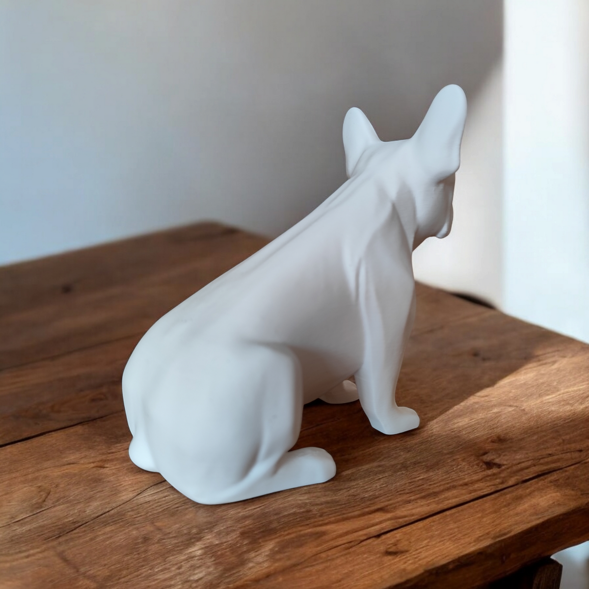 Frenchie Sculpture — Minimalist French Bulldog Statue for Modern Interiors