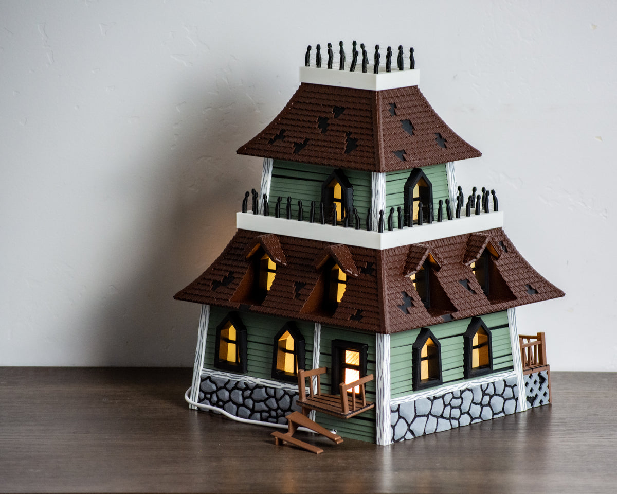 Haunted house lamp side view