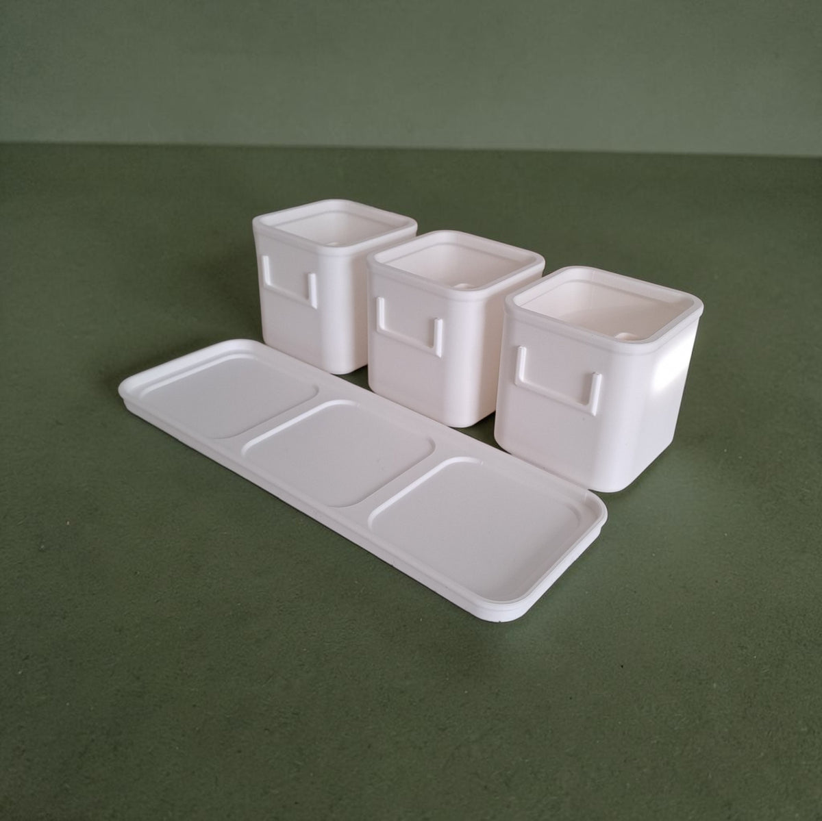 Herb Pot Set with Saucer Tray — Self-Watering Kitchen Planter