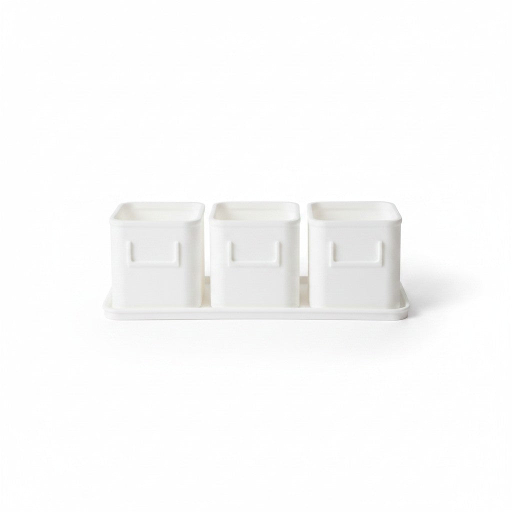 Herb Pot Set with Saucer Tray
