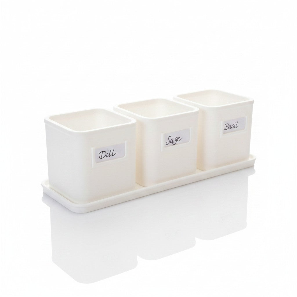 Herb Pot Set with Saucer Tray