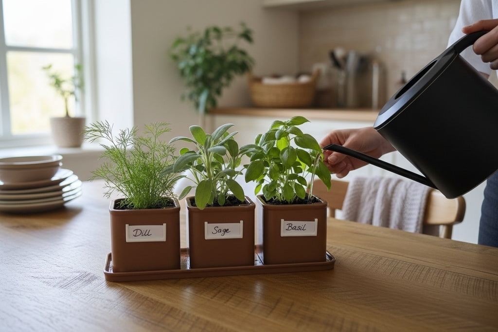 Herb Pot Set with Saucer Tray