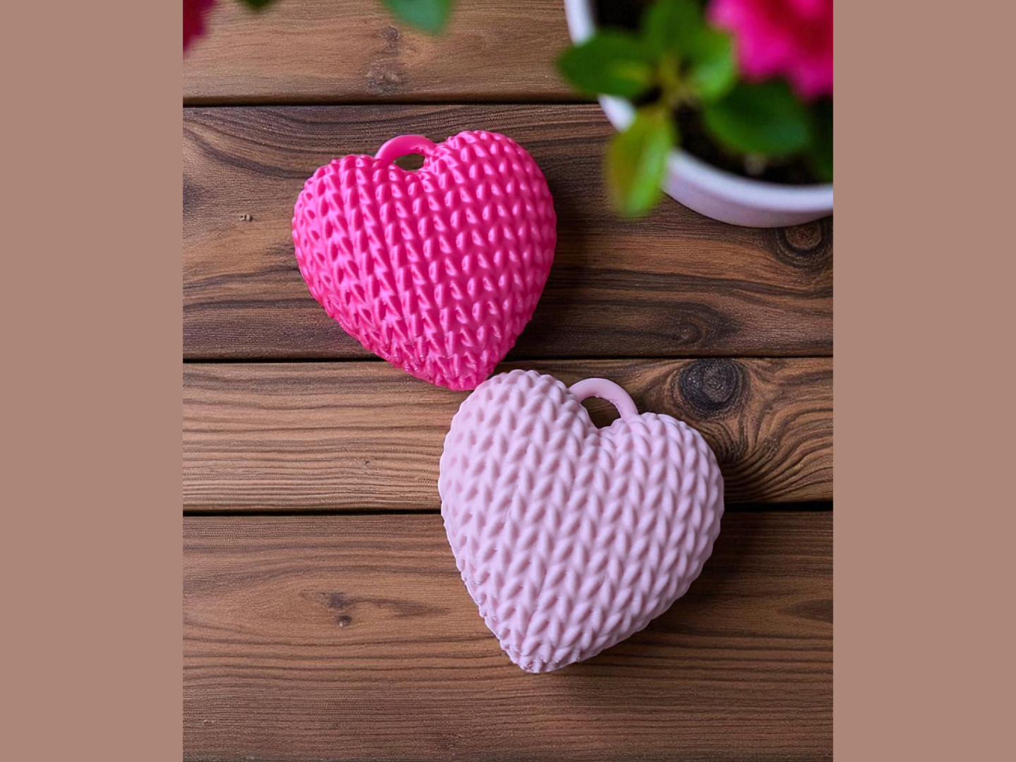 Knitted Heart Charm
