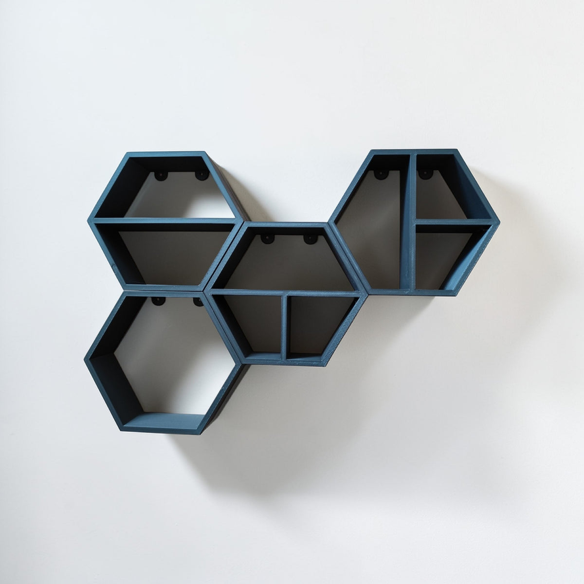 Modular Hexagonal Shelf Set — Set of 5 Wall Shelves