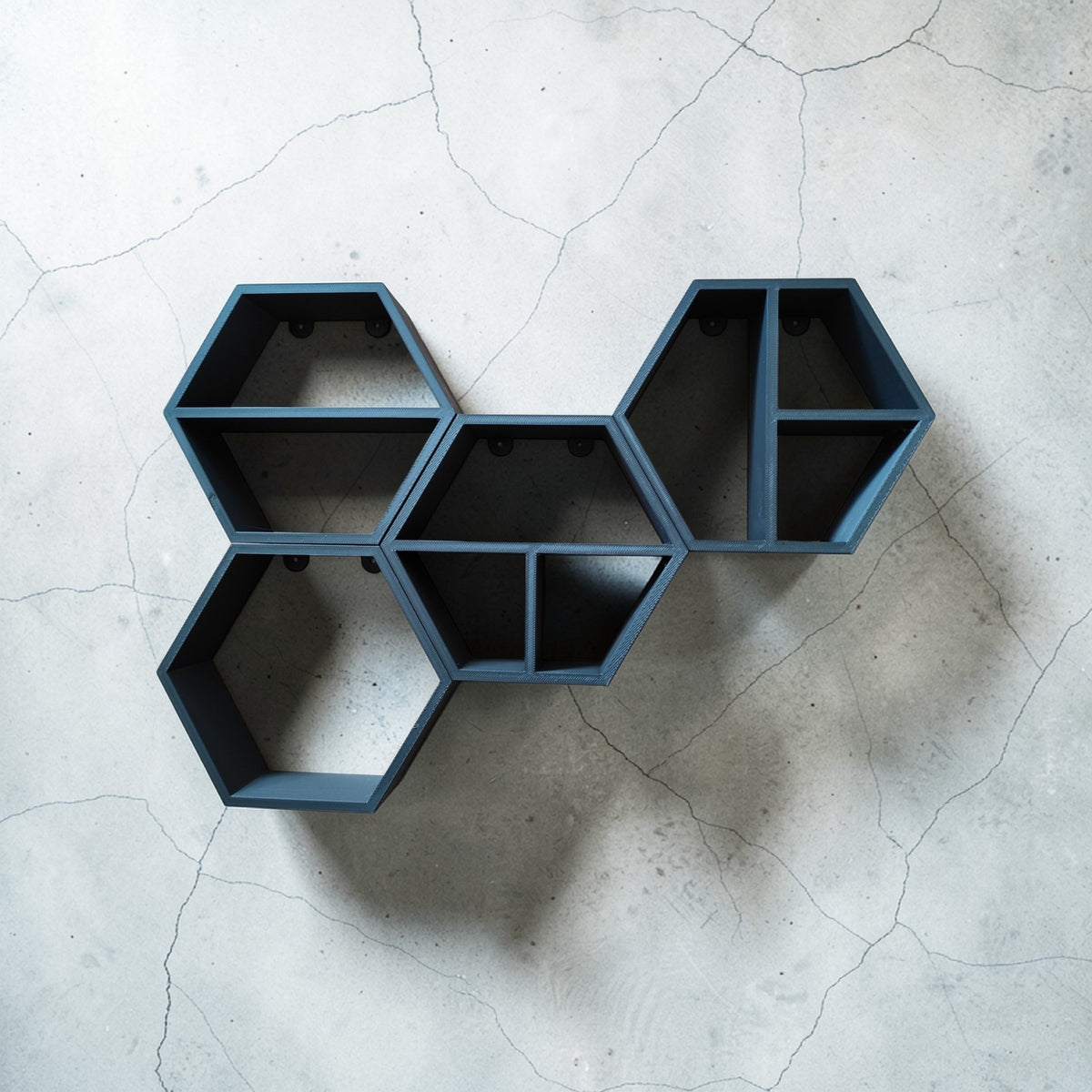 Modular Hexagonal Shelf Set — Set of 5 Wall Shelves