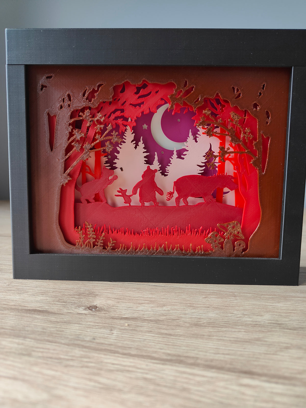 Winnie The Pooh Moonlit Forest Walk Shadow Box - angled top view