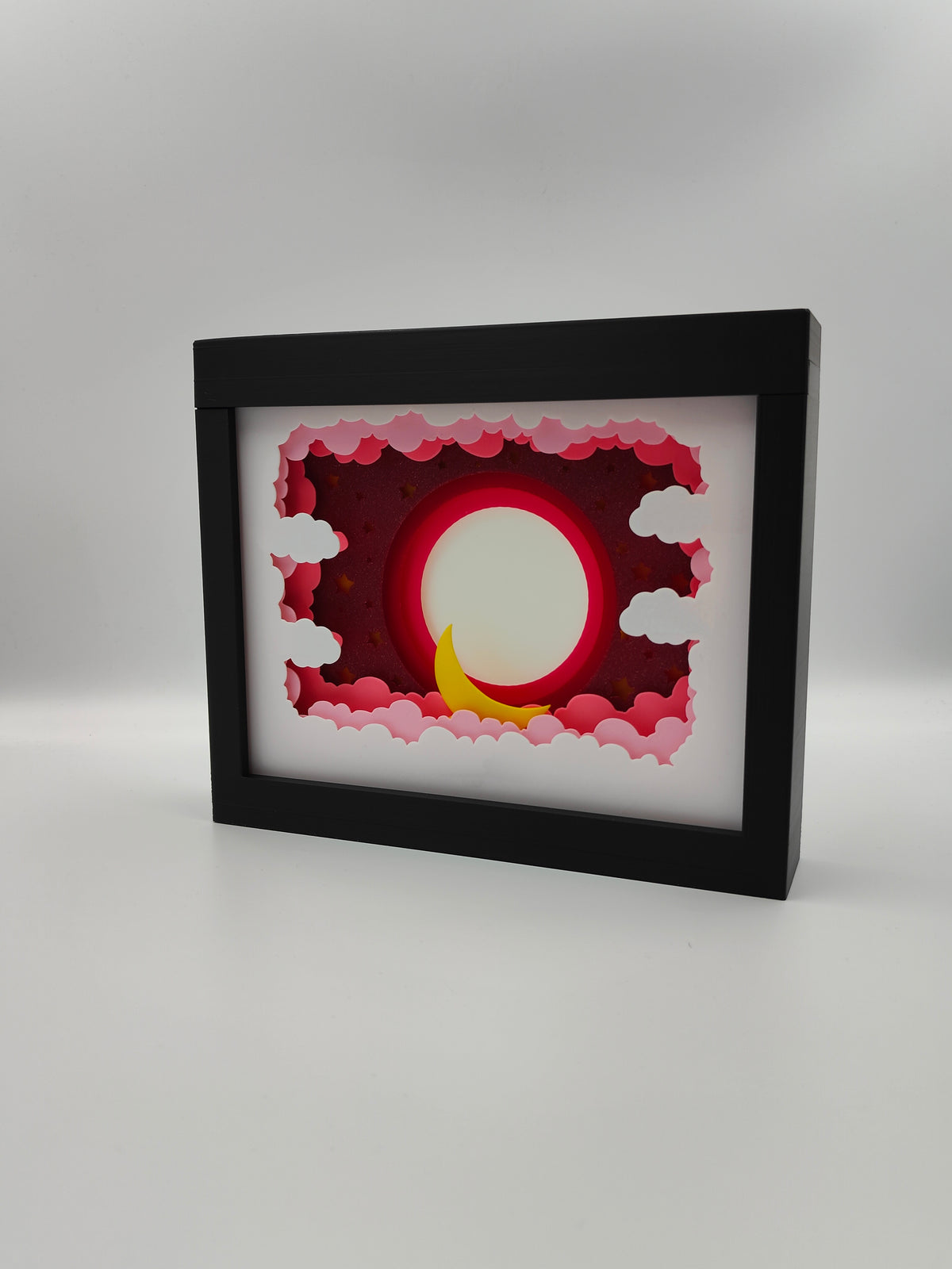Baby Photo Frame Shadow Box - side angle showing depth of 8 layered plates
