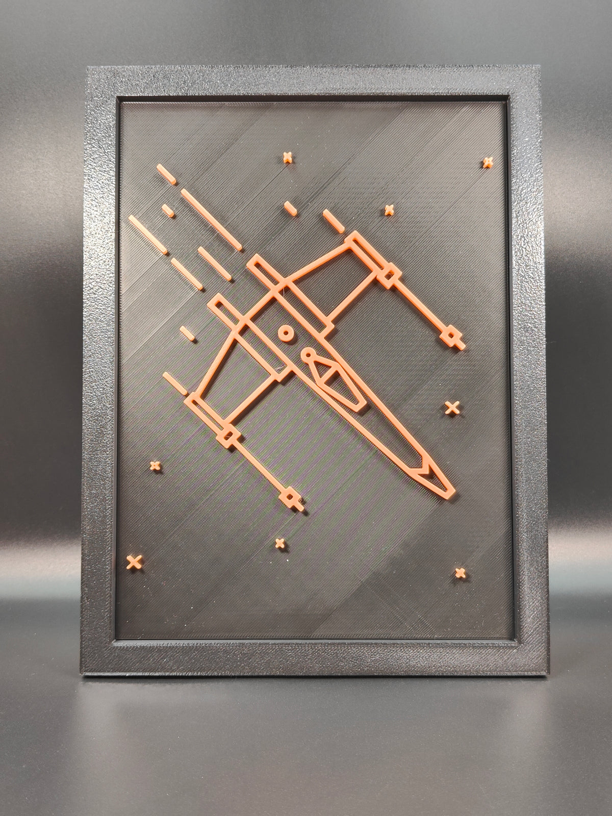 Star Wars Neon Line Art — X-Wing Shadow Box Wall Art
