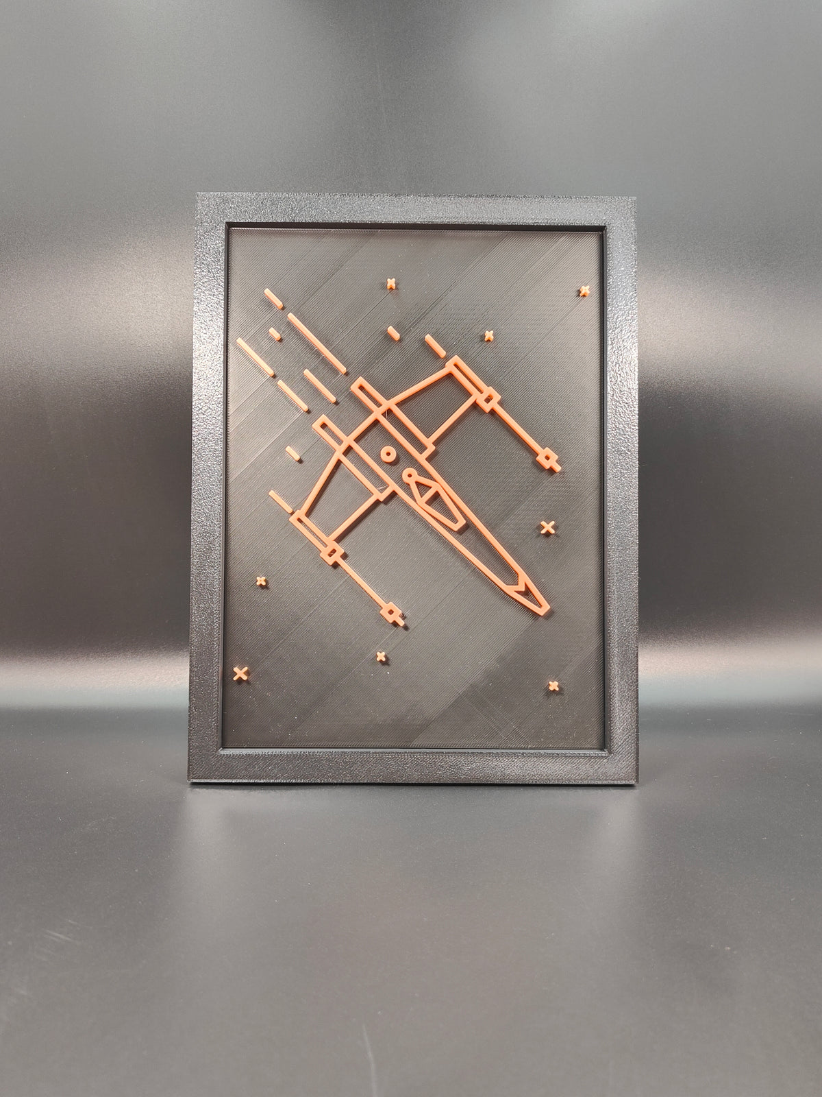 Star Wars Neon Line Art — X-Wing Shadow Box Wall Art