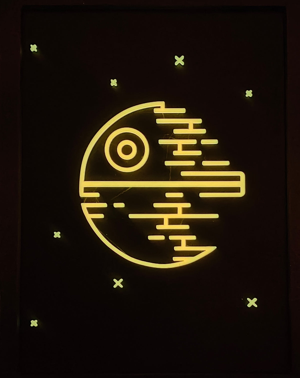 Star Wars Neon Line Art - Death Star