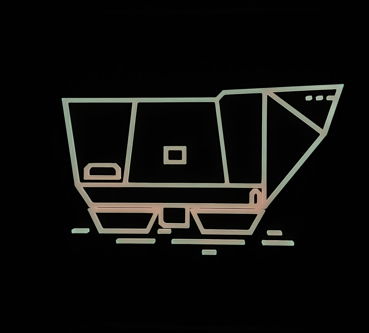 Star Wars Neon Line Art — Sandcrawler Shadow Box Wall Art
