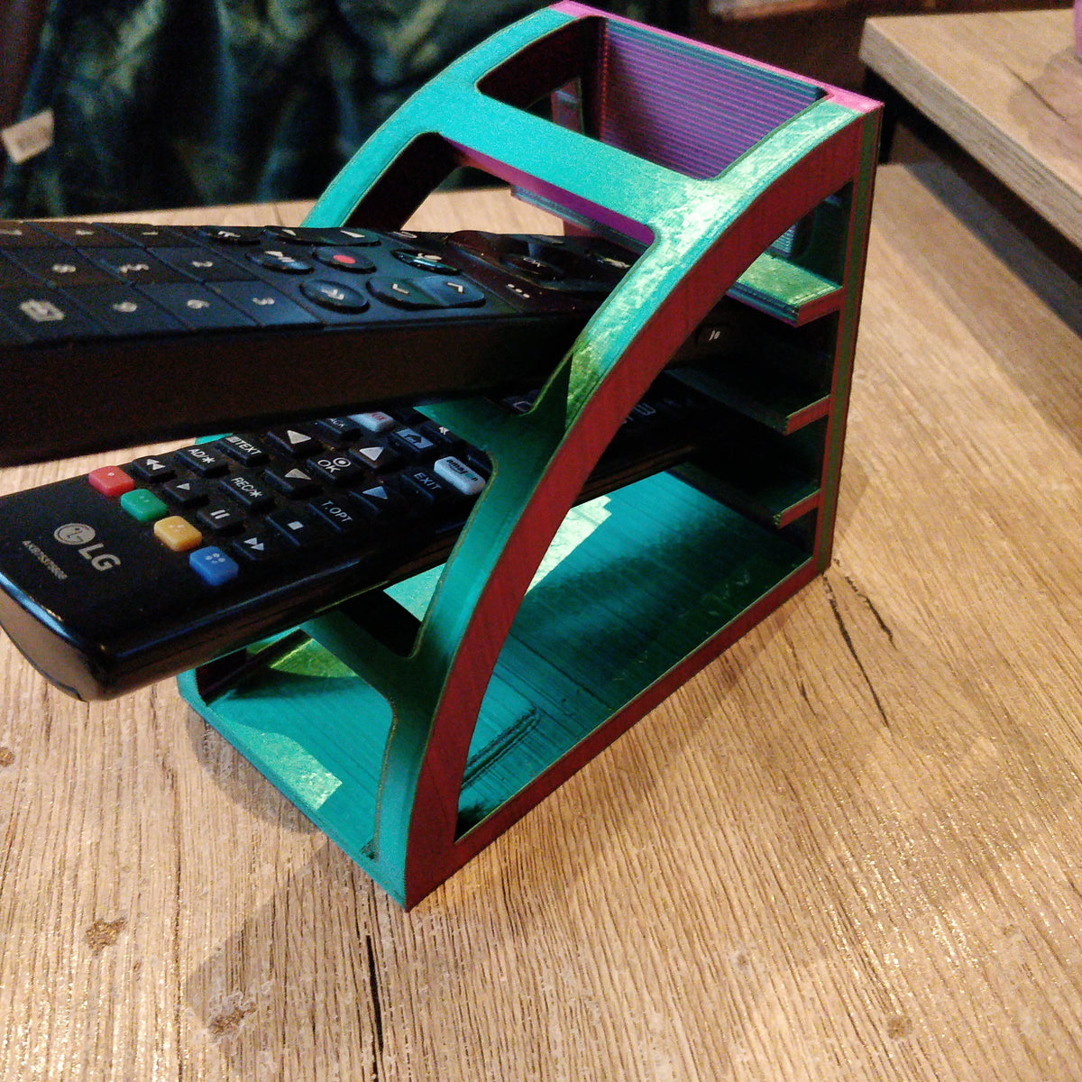 Remote Control Organiser — Arched Tiered Shelf