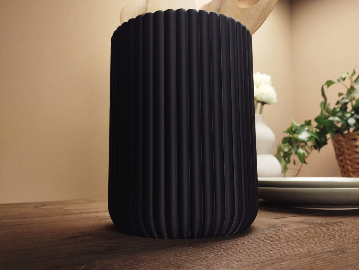 Ribbed Cylinder Utensil Holder