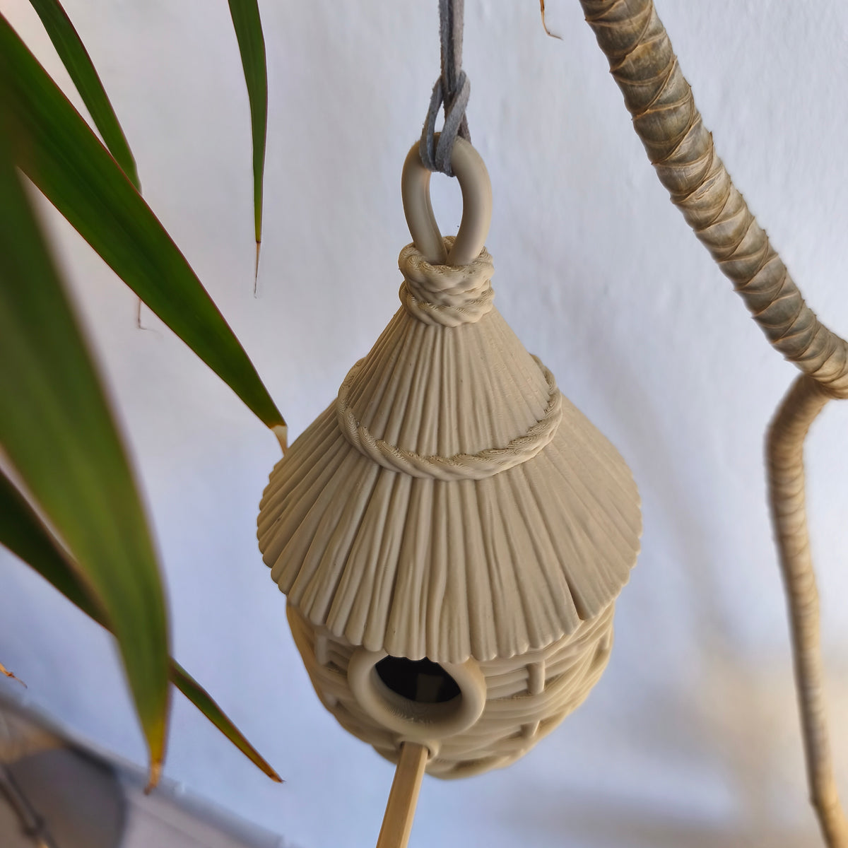 Weave Birdhouse displayed on a table