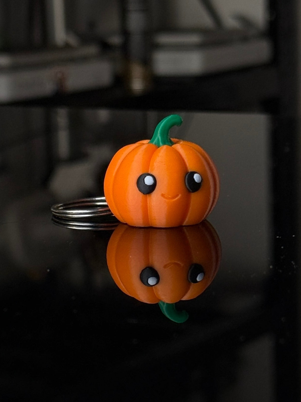 Mini Pumpkin Keychain Clicker and metal split ring