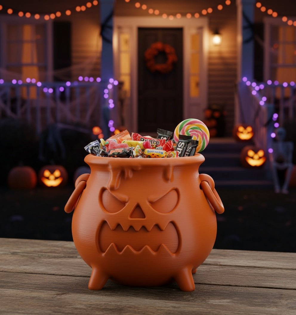 Halloween costume scene with Boiler Candy Bowl