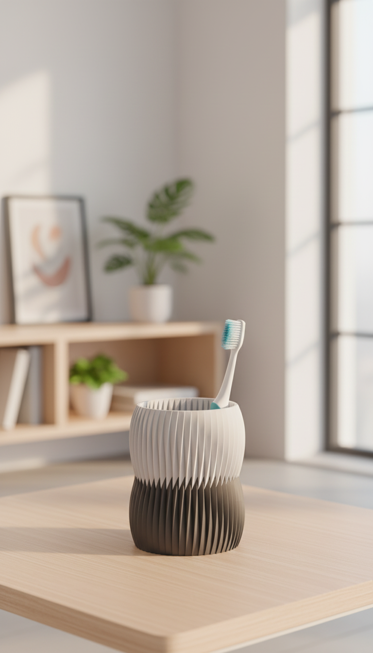 Modern Twist Toothbrush Holder