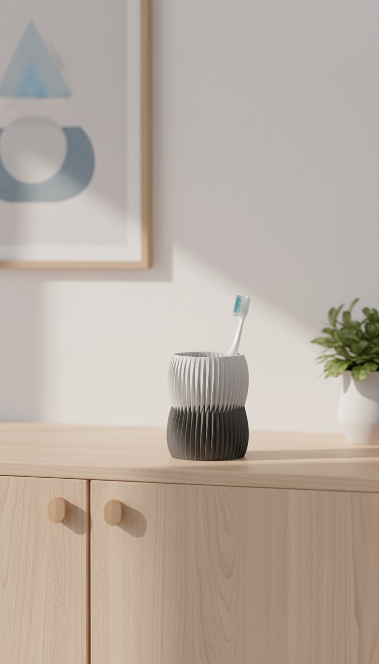 Modern Twist Toothbrush Holder