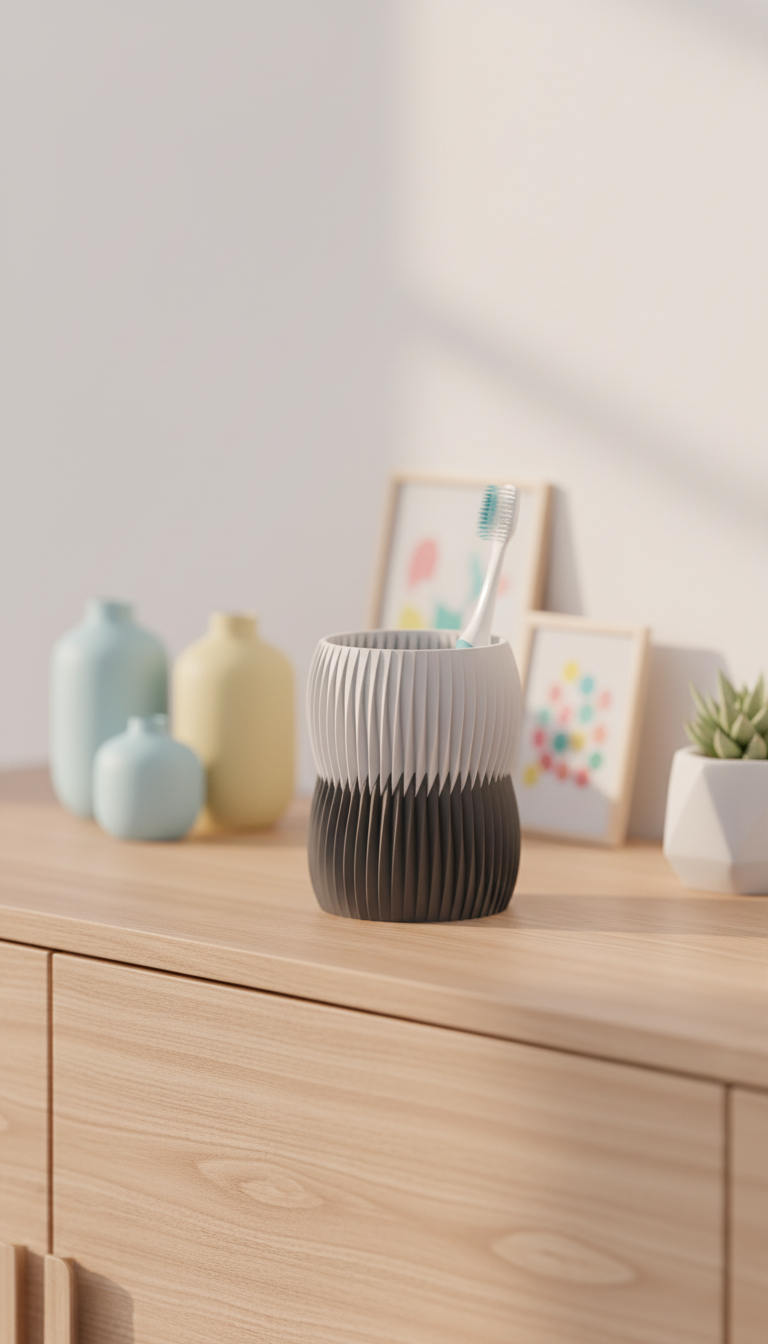 Modern Twist Toothbrush Holder