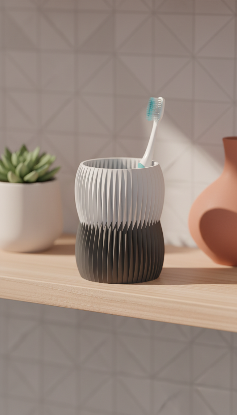Modern Twist Toothbrush Holder