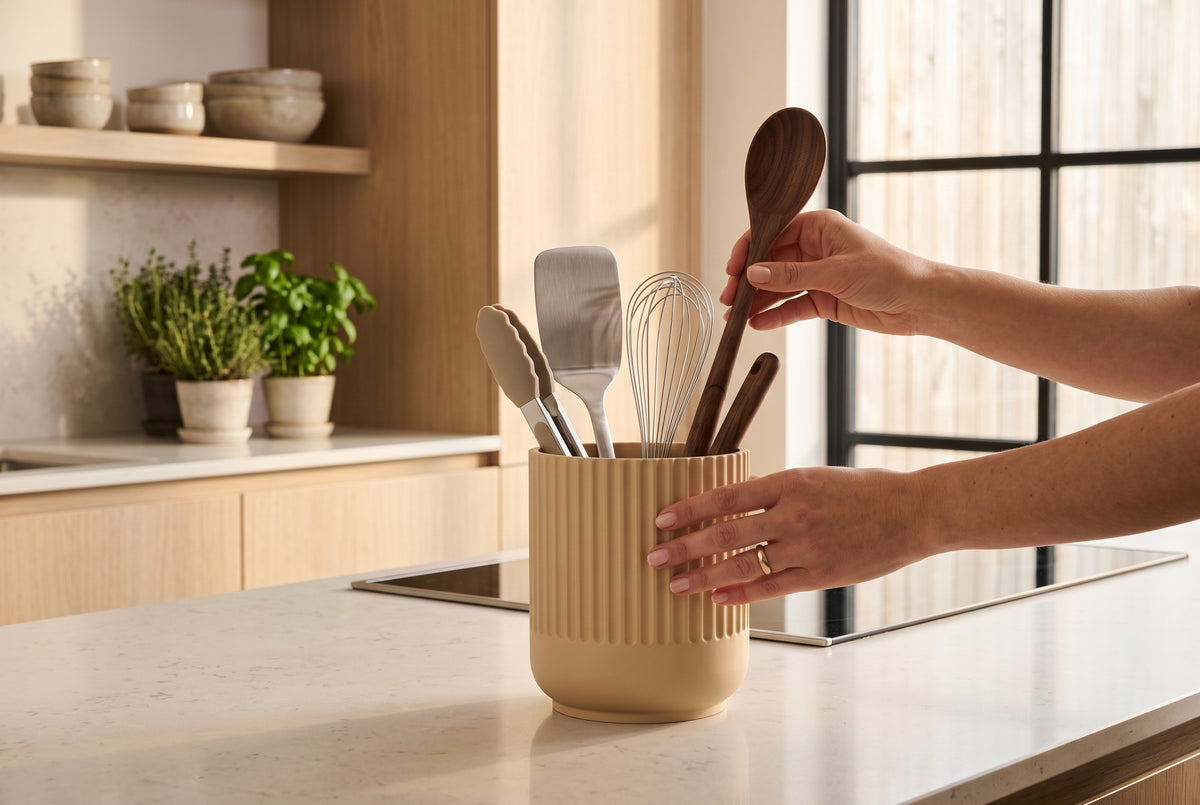 Japandi-Style Kitchen Utensil Holder
