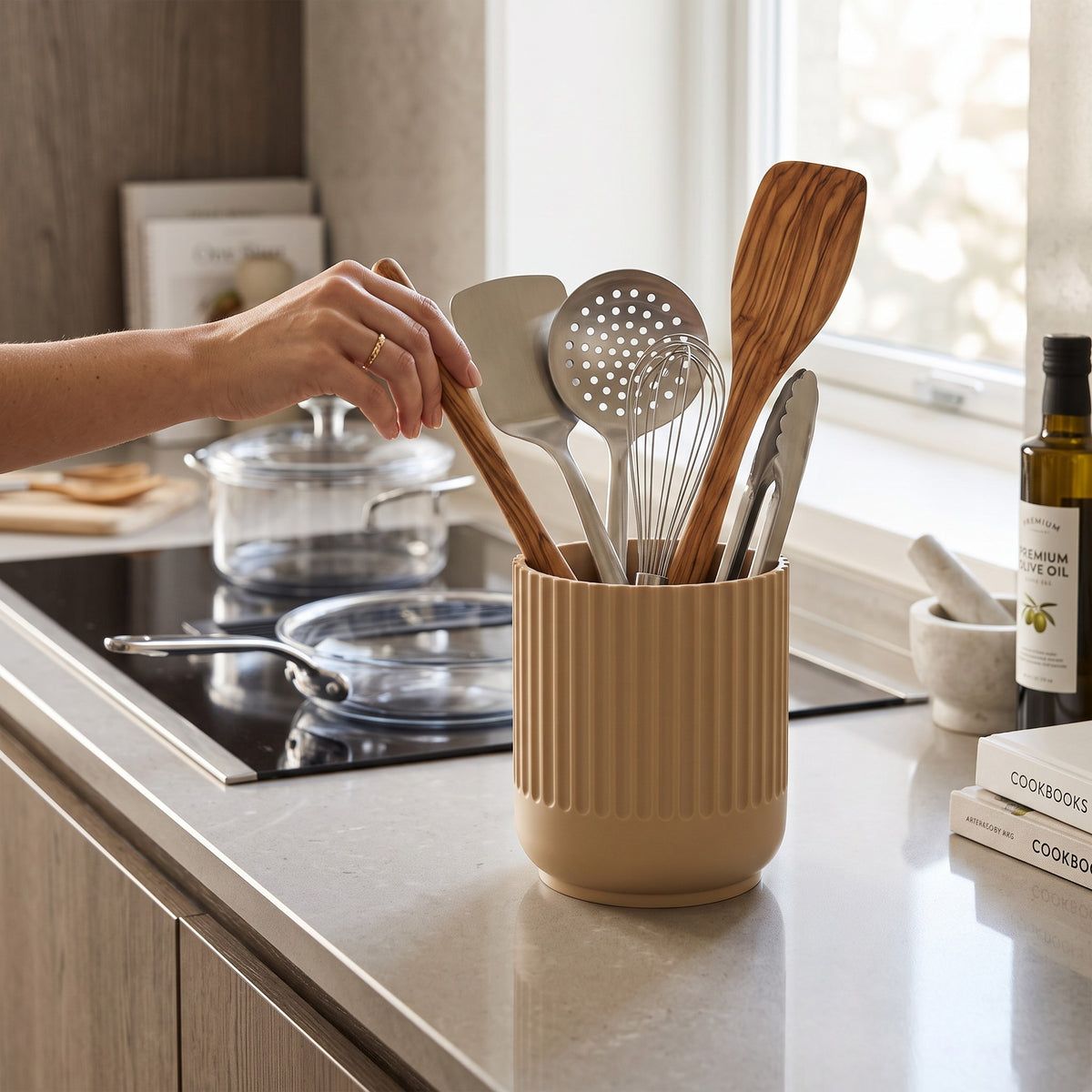 Japandi-Style Kitchen Utensil Holder