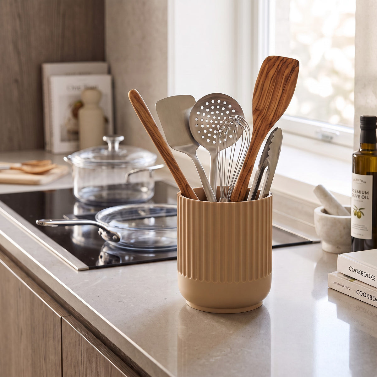 Japandi-Style Kitchen Utensil Holder