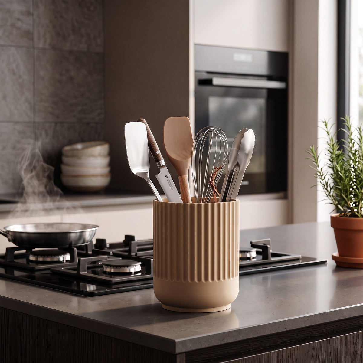 Japandi-Style Kitchen Utensil Holder