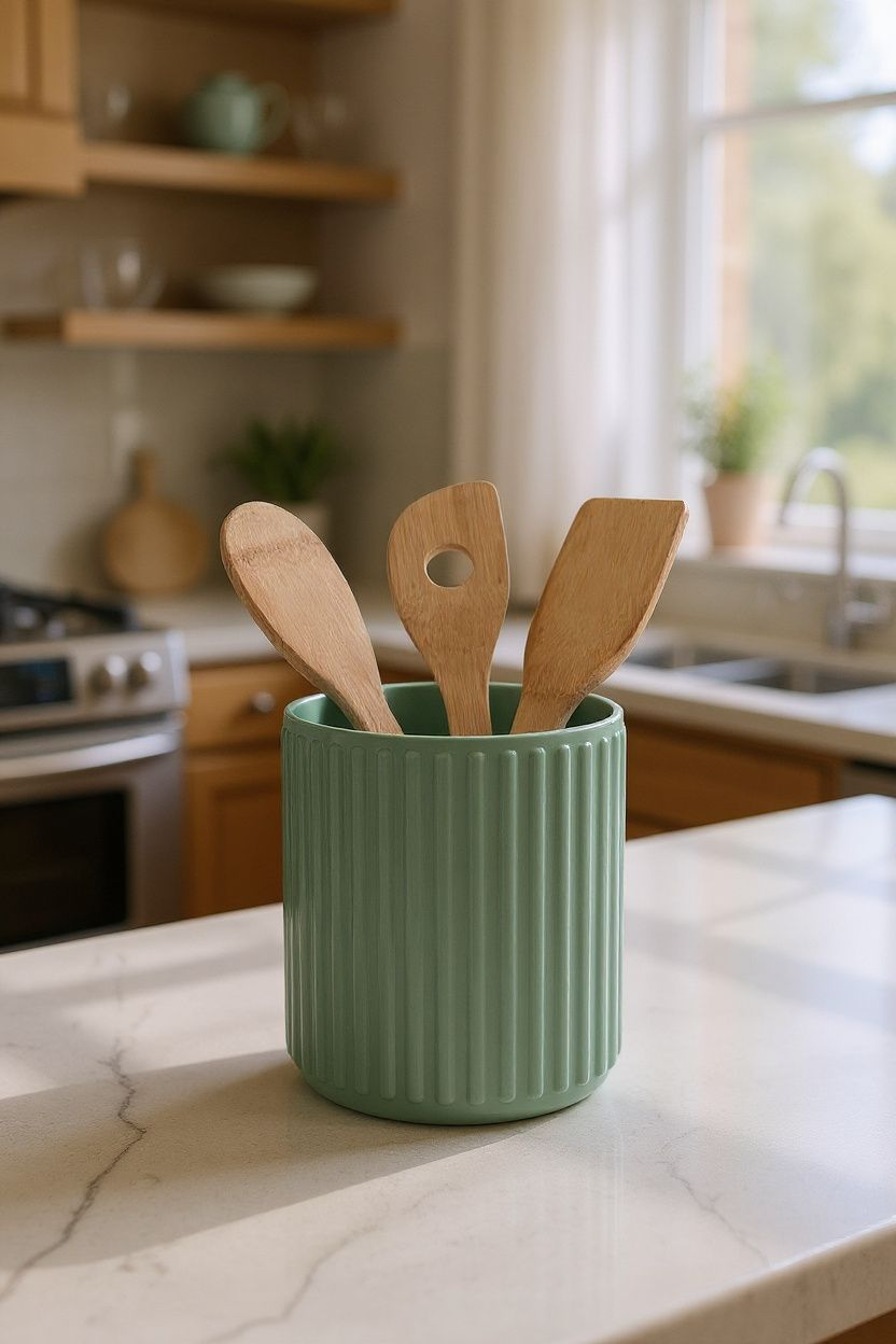 Ribbed Cylinder Utensil Holder