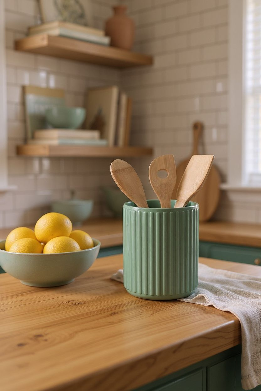 Ribbed Cylinder Utensil Holder