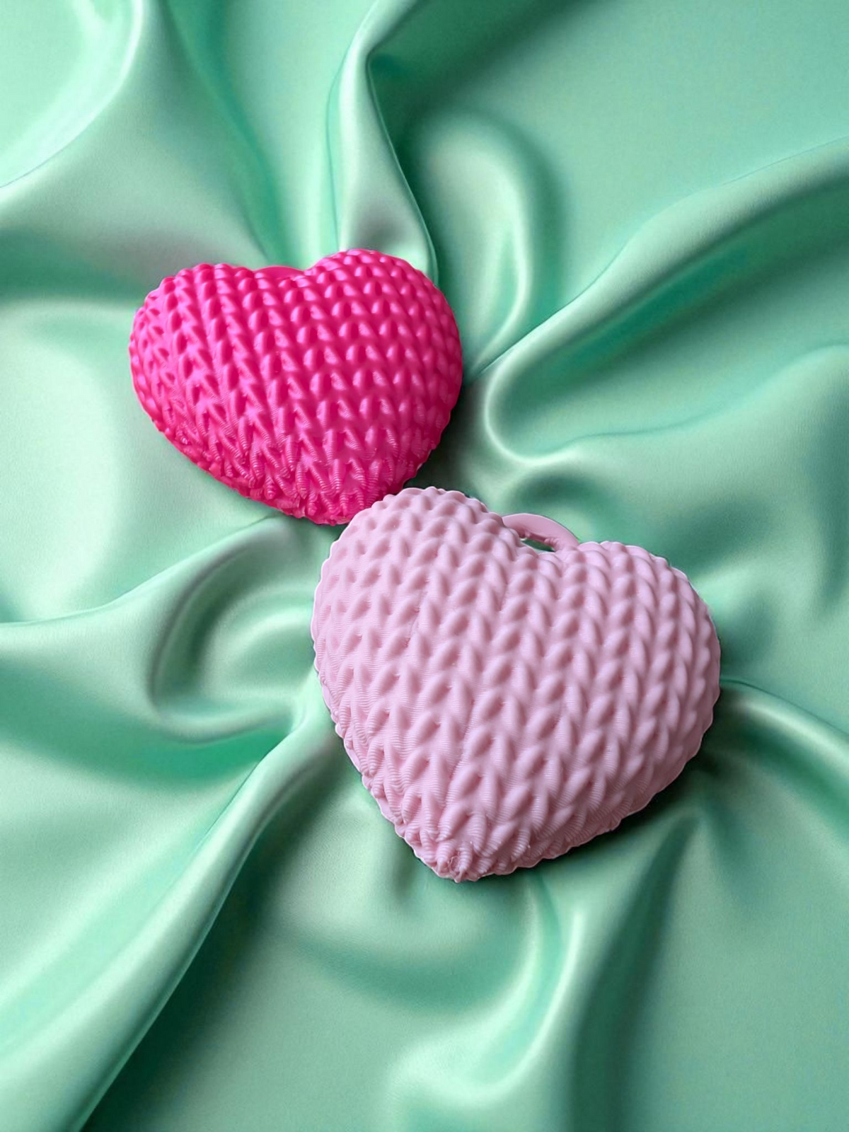Knitted Heart Charm — Keychain, Bag & Jewellery Charm