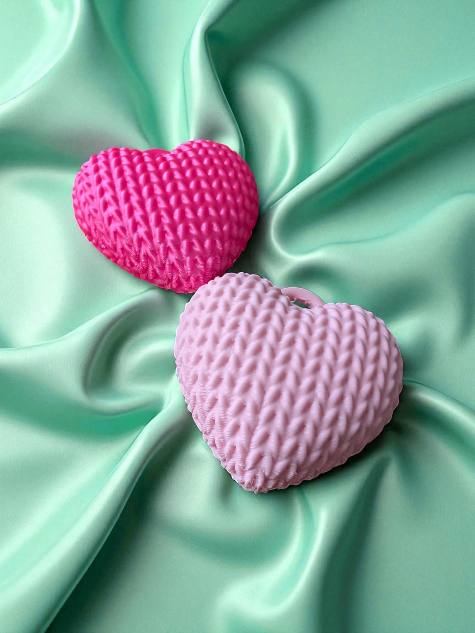 Knitted Heart Charm