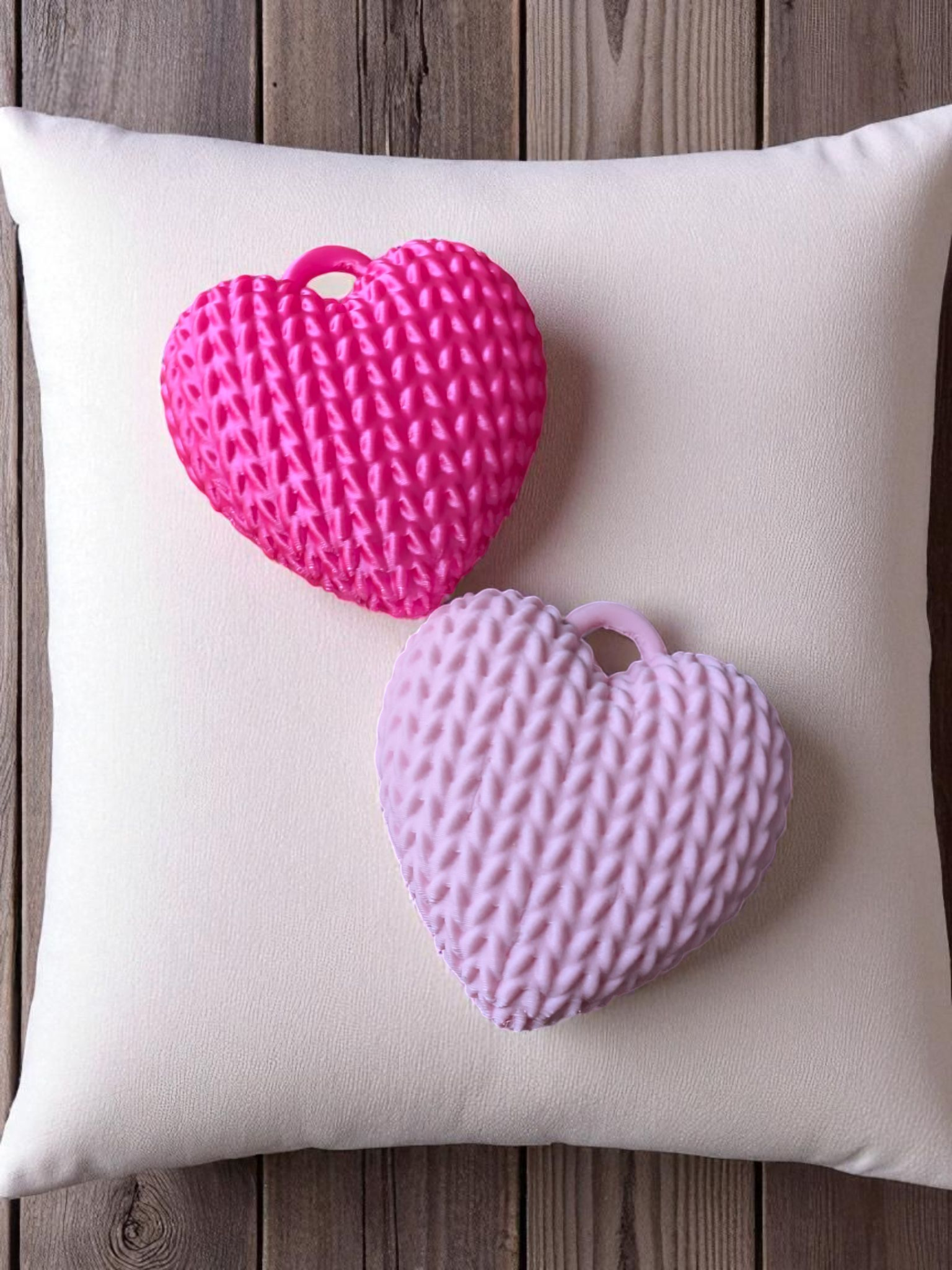 Knitted Heart Charm
