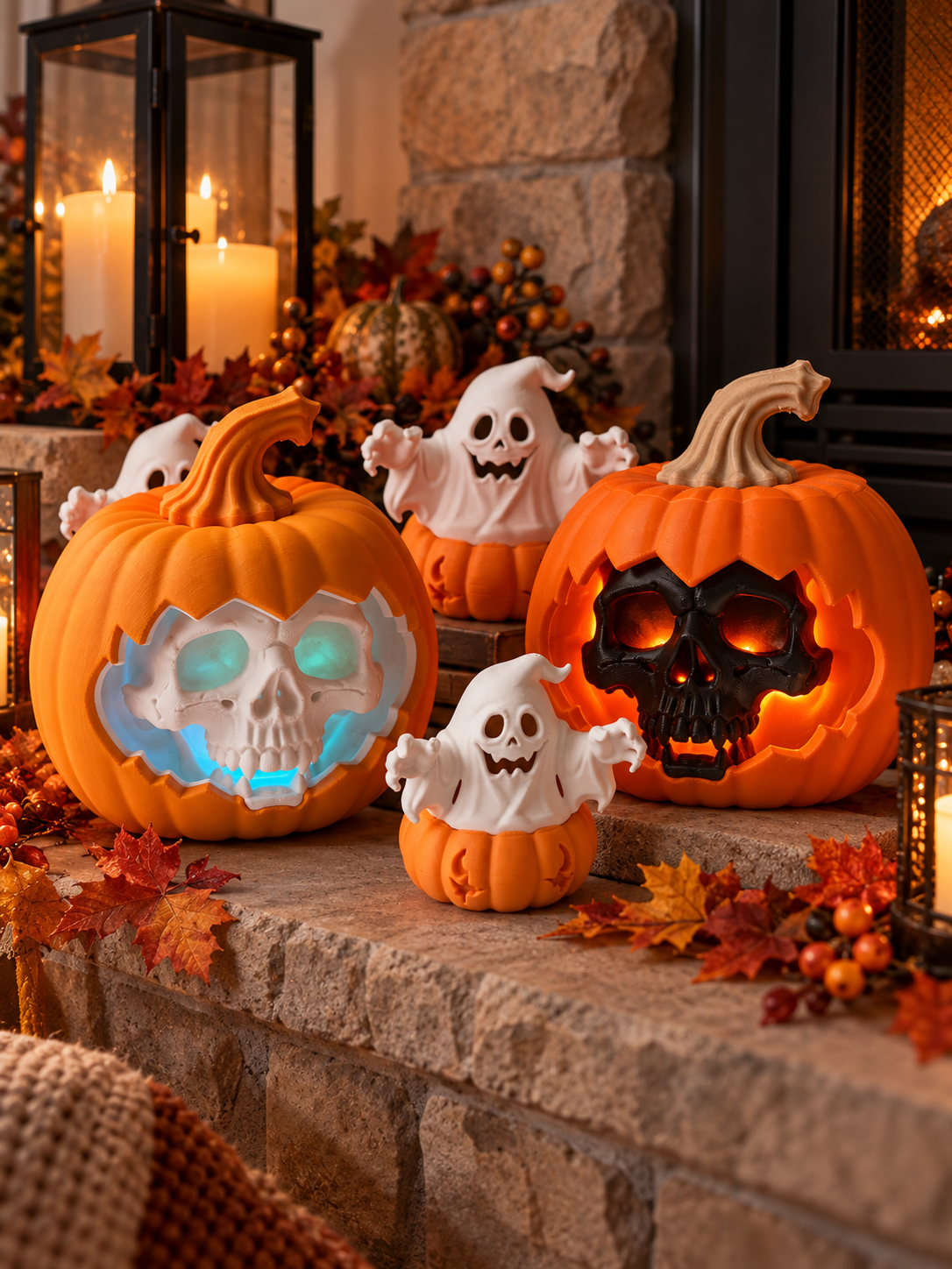 Pumpkin and Ghost Set