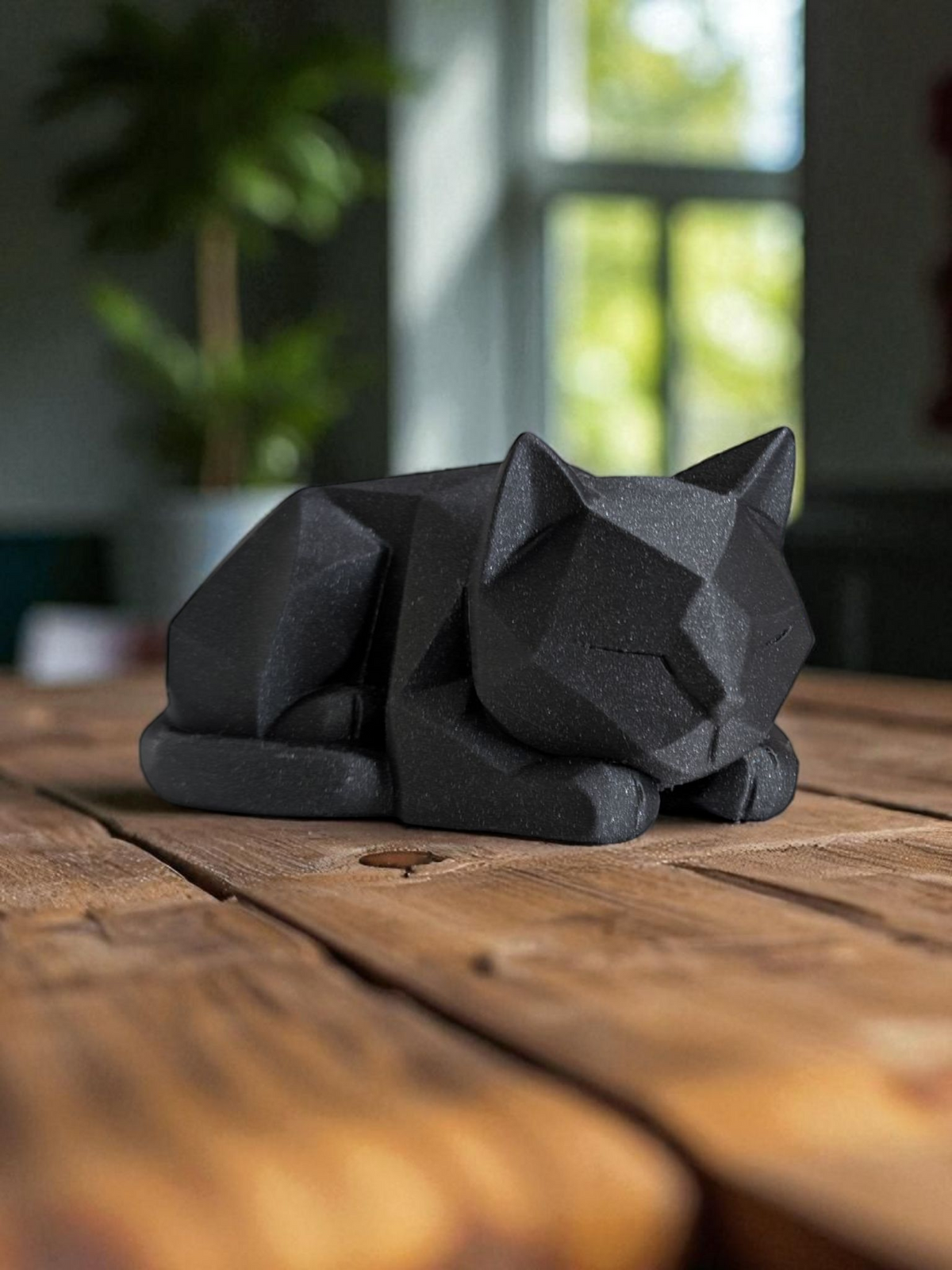 Low-Poly Kitten — Minimalist Cat Sculpture