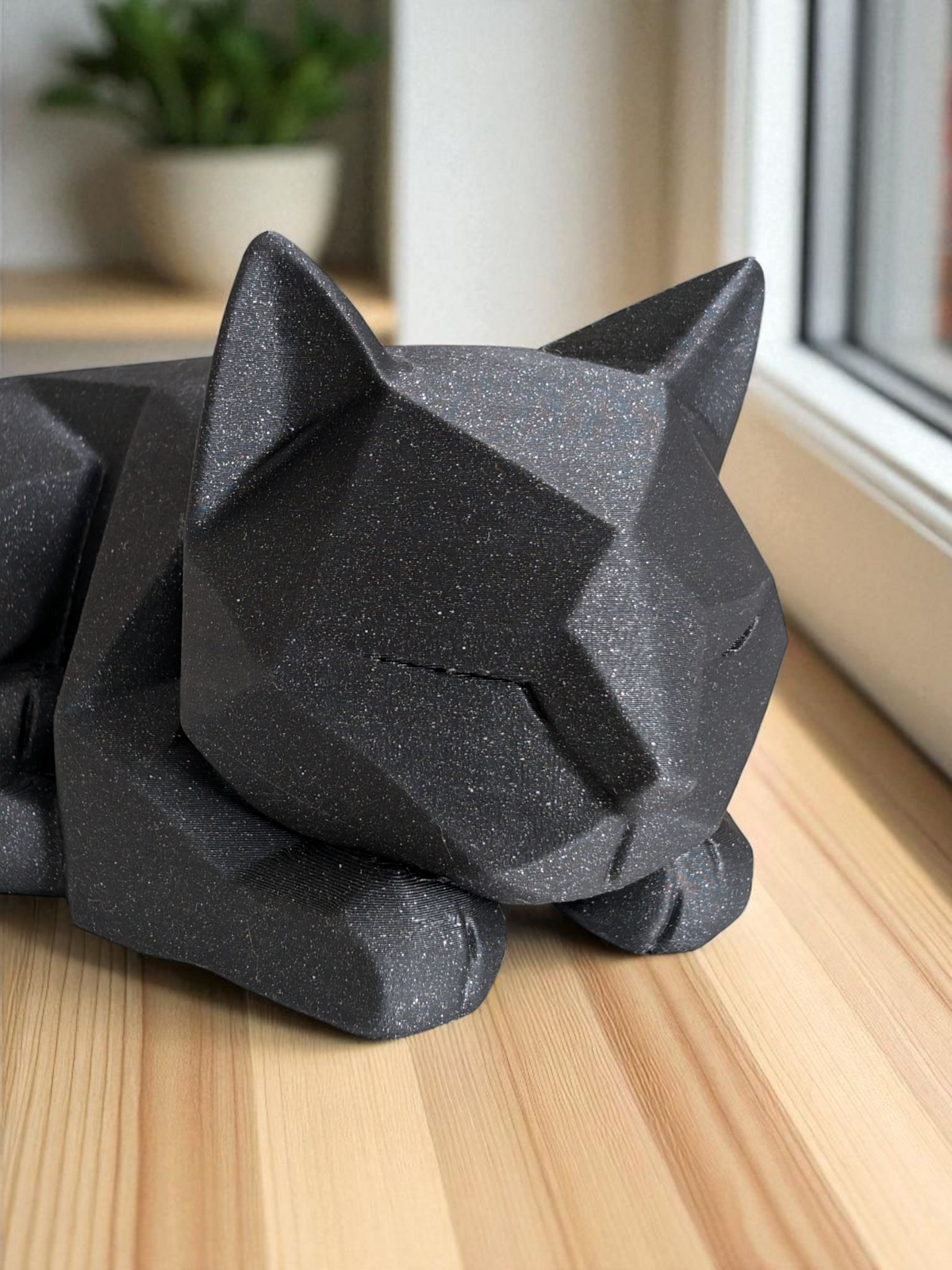 Low-Poly Kitten — Minimalist Cat Sculpture