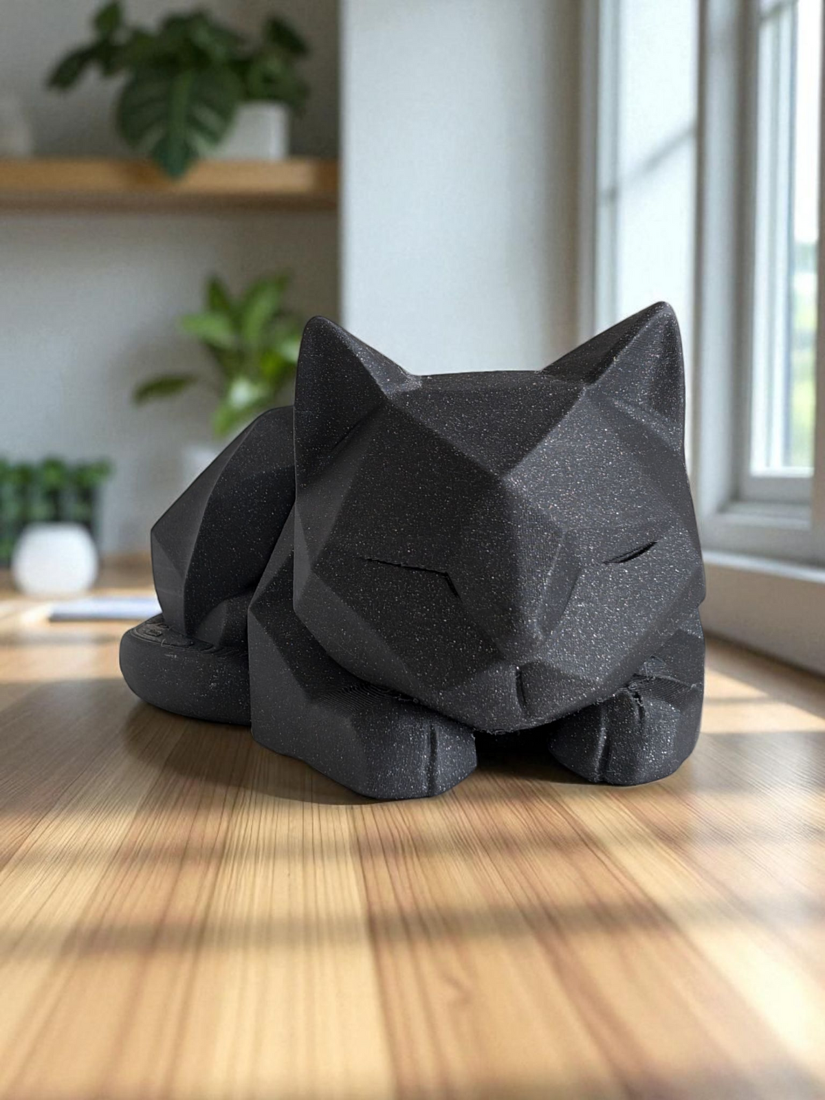 Low-Poly Kitten — Minimalist Cat Sculpture
